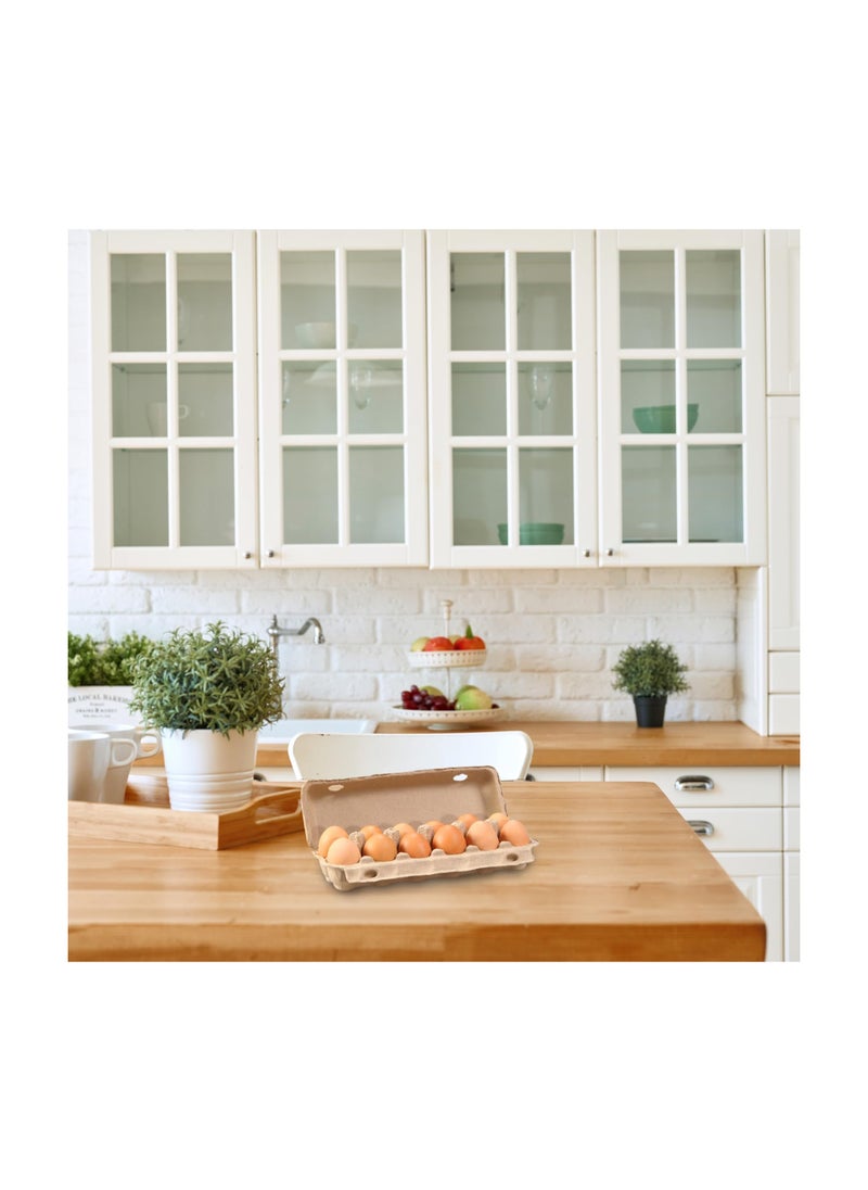 KASTWAVE - 20Pcs Egg Cartons Egg Storage Containers, Blank Natural Pulp Egg Cartons 12 Count for Chicken Eggs Reusable, Strong Sturdy Cardboard Material Egg Crate Bulk for Refrigerator - Image 1
