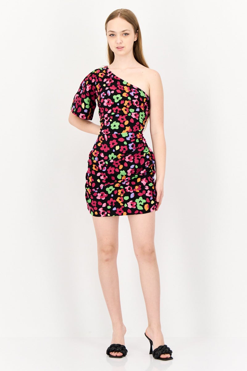 ONLY فستان ميني بكتف واحد للنساء، متعدد الألوان - Image 4