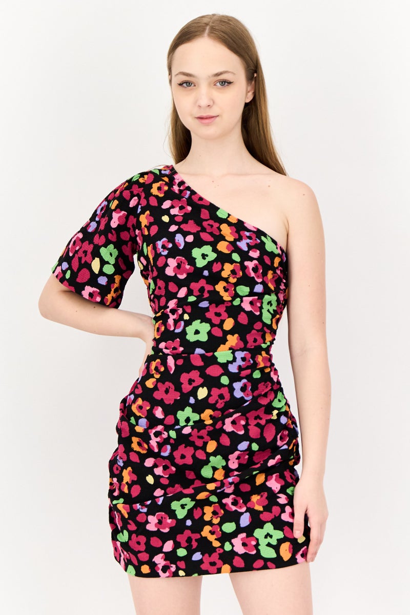 ONLY فستان ميني بكتف واحد للنساء، متعدد الألوان - Image 1