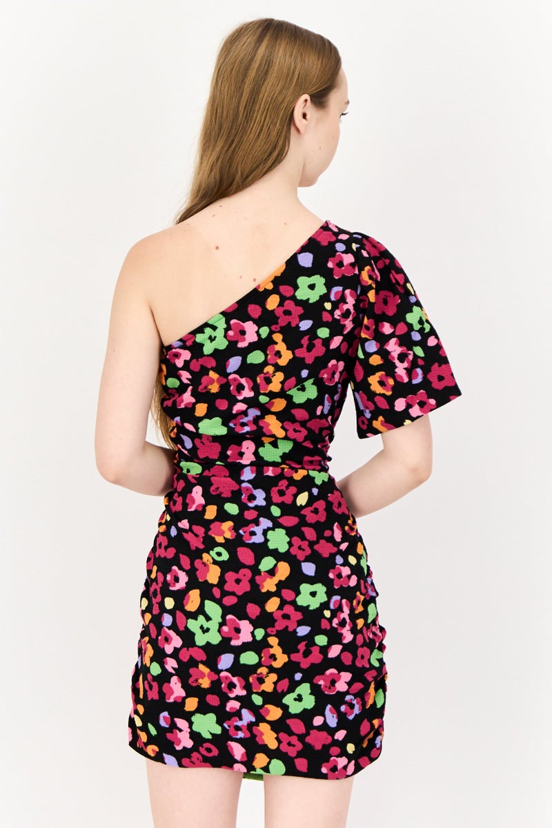 ONLY فستان ميني بكتف واحد للنساء، متعدد الألوان - Image 3