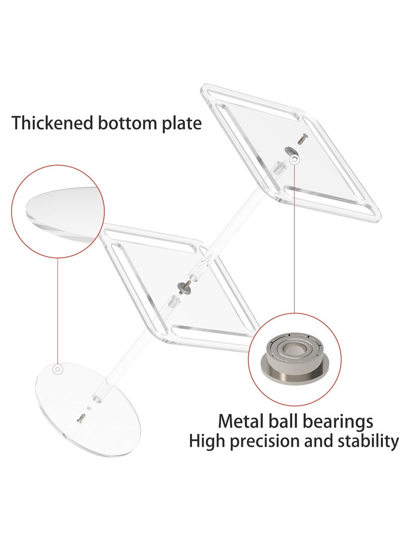 KASTWAVE 360° Rotating Acrylic Sunglasses & Eyeglasses Display Rack, Sunglasses Organizer, Double-Tier Clear Tabletop Organizer for Eyewear, for Multiple Glasses for Office & Home Decor, Unique Gifts - Image 2