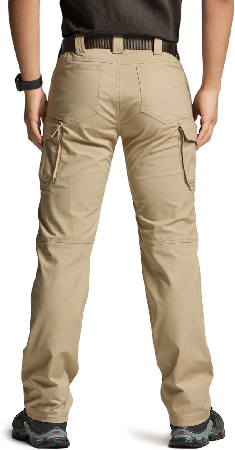 CQR Women's Flex Stretch Tactical Pants, Water Resistant Ripstop Cargo Work Pants with Pockets for Outdoor & Hiking, Vanguard Alamo Khaki, 16 - Image 2
