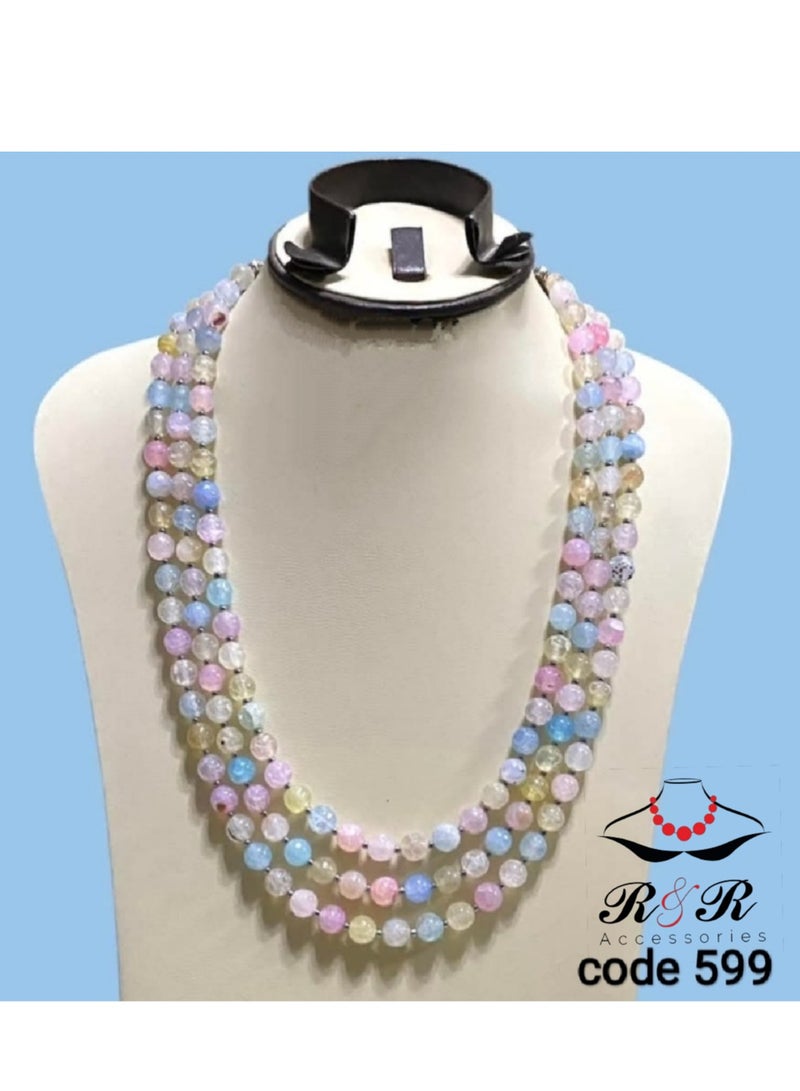 R&R Women's contract of natural agate Hematite