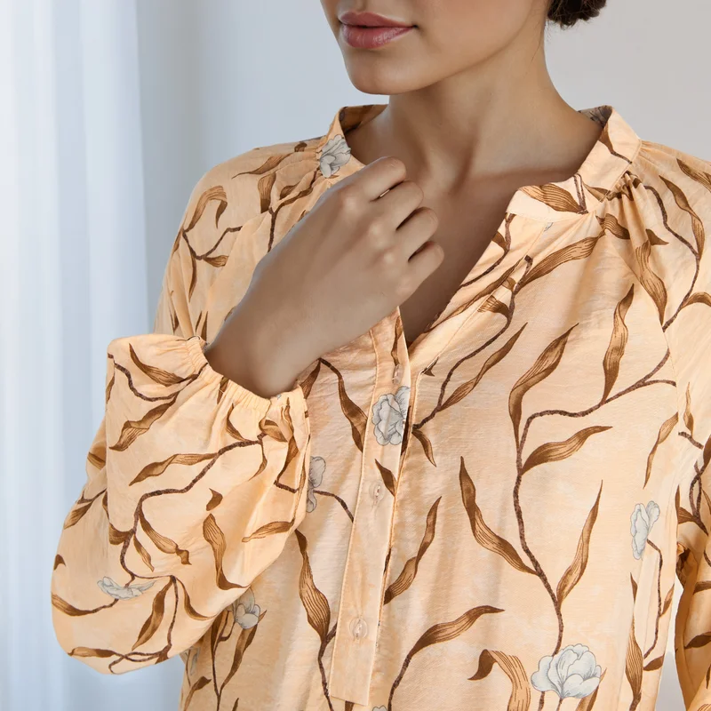 Striped Midi Dress with Long Sleeves