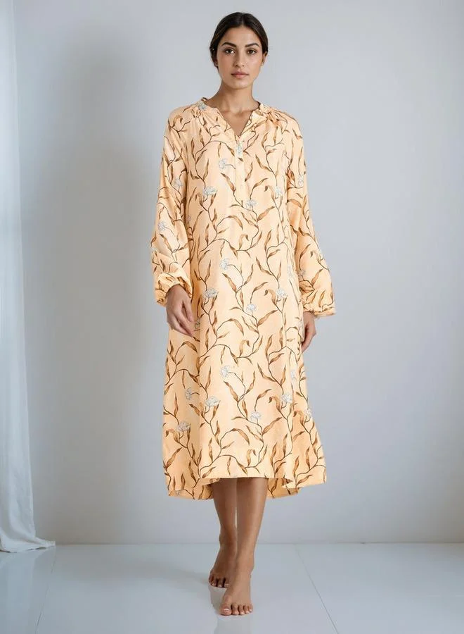 سبلاش فيڤ فستان ميدي مخطط بأكمام طويلة