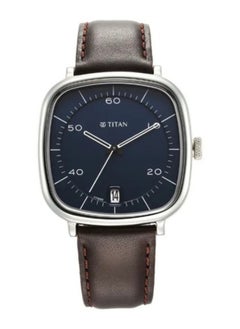 TITAN Titan Neo Curve Quartz Analog with Date With Date Blue Dial Brown Leather Strap Watch for Men  - Image 1