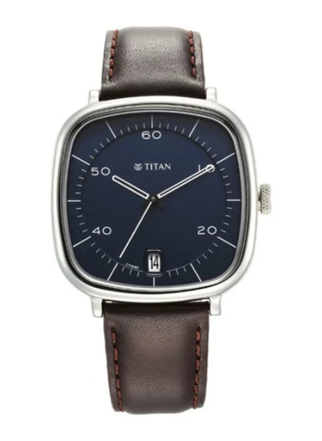 TITAN - Titan Neo Curve Quartz Analog with Date With Date Blue Dial Brown Leather Strap Watch for Men - Image 1