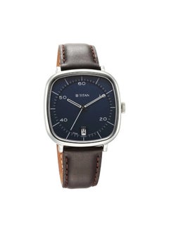 TITAN Titan Neo Curve Quartz Analog with Date With Date Blue Dial Brown Leather Strap Watch for Men  - Image 2