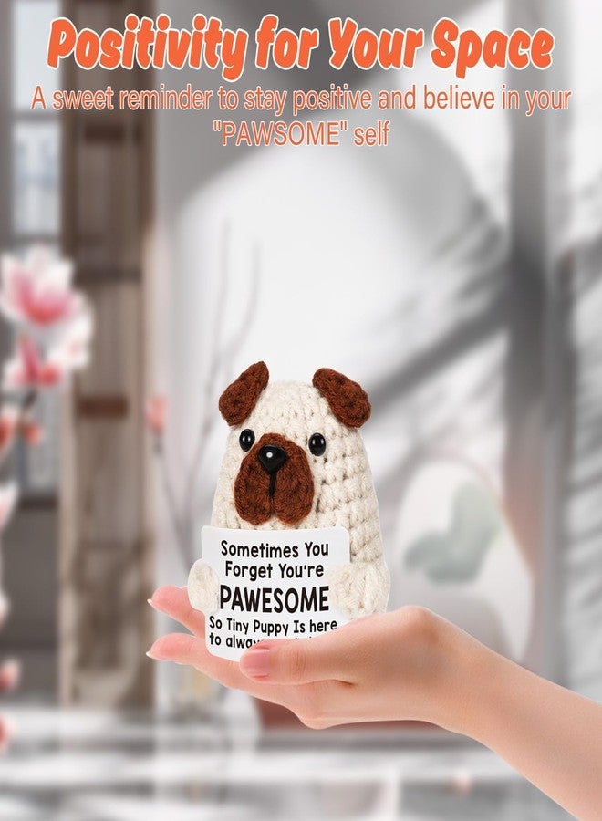BharatBazaar Crochet Toys, Handmade Dog Crochet Animal, Cute Crochet Gift for Home and Office Decor, Emotional Support Animal Toy, Cute Things for Study Table Desk Decoration (9x8 cm, White) - Image 3
