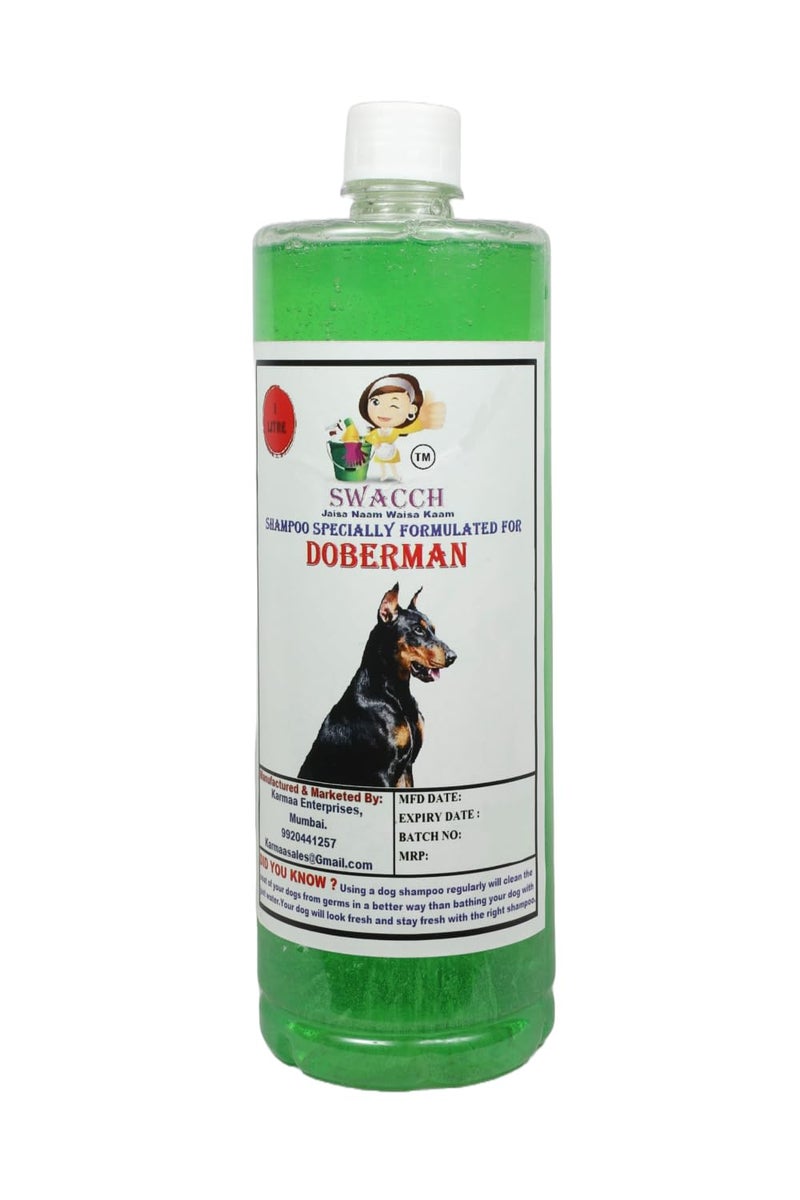 swacch Doberman Dog Shampoo + Dumbbell Toy I Durable Rubber Dog Toy for Chewing I Playing,Teeth Cleaning & Training Toy I Combo Pack I 1 Litre Neem Alovera - Image 2