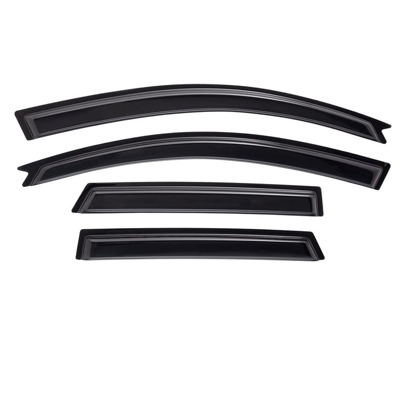 Lightronic Extra Durable Outside Mount Auto Vent Window Visor Fit 20042009 Mazda 3 Hatchback EXCLUDES Sedan UV Protection Rain Guard Original Wind Deflector NoDrill Install Dark Smoke 4PCS