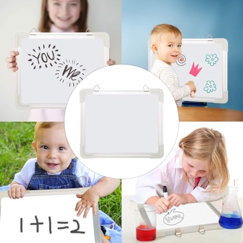ECLET Aluminum Non Magnetic 1 X 1 Feet Double Sided White Board and Chalk Board Front Side Whiteboard Marker Surface and Back Side Chalkboard Surface (1 X 1 Feet, Pack of 1 Item) C (1 X 1) - Image 3