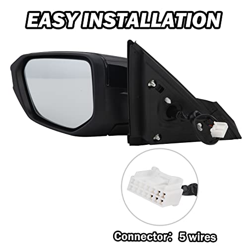MOFOAP Driver Side View Mirror Compatible with 2016-2021 Honda Civic Power Heated,Civic Side Mirror Left Replace# 76258TBAC02ZA, 5Pins-Heated - Image 3