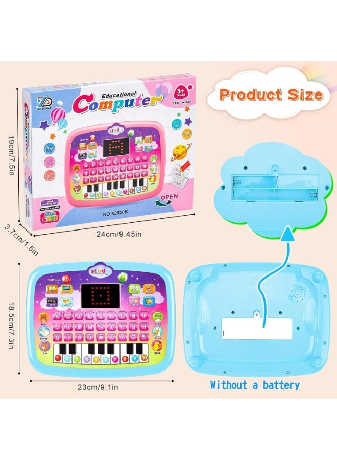 Kids English Learning Tablet with Piano Keyboard - Educational Toy with LED Screen, Interactive Alphabet & Music Learning Toy for Preschoolers, Perfect Gift for Birthday & Eid - Image 1