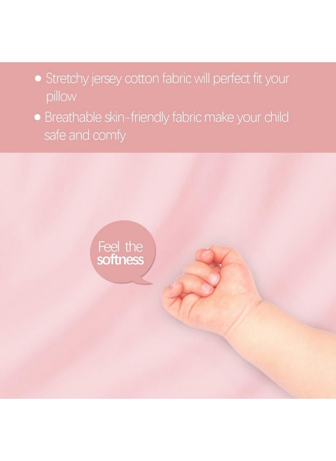 Biloban - Thin Toddler Pillow With Pillowcase (13 X 18), Toddler Pillows For Sleeping, Machine Washable Soft Travel Pillow, Toddler Use Only, Age 2 (Pink) - Image 1