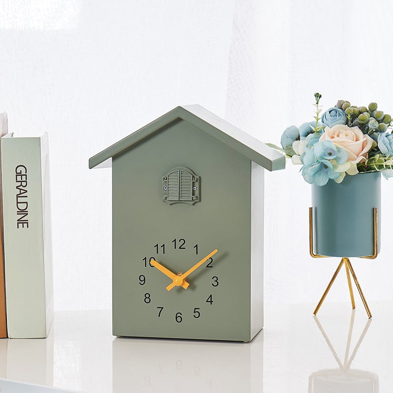 Yida Time Scandinavian Style Wall Clock Cuckoo Window Time Wall Clock Bird Hourly Clock T60 - Image 2