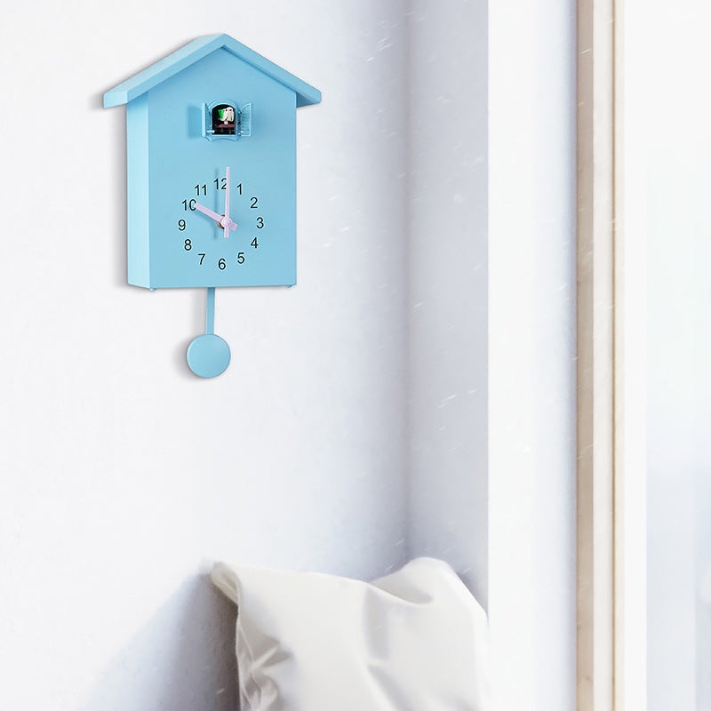 Yida Time Scandinavian Style Wall Clock Cuckoo Window Time Wall Clock Bird Hourly Clock T60 - Image 1