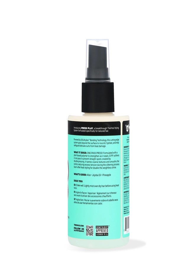 The Doux O.P.P. ONE‑PASS PRESS Heat Protection Spray for Hair – Thermal Protector with Jojoba Oil, Aloe & Pineapple – Anti‑Frizz Straightening Spray for Curly Hair & Silk Press Styles, 4 oz - Image 2
