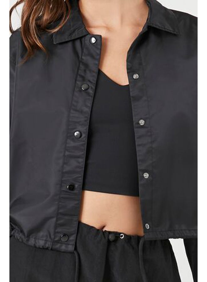 FOREVER 21 Cropped Coach Jacket - Image 5