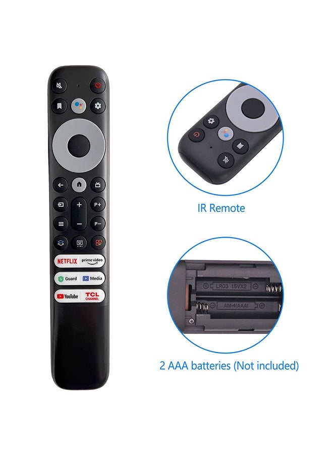 ACTION - New Replacement TCL Remote Control RC902V for TCL Android TV Mini-LED QLED 4K UHD Smart TV with Netflix, Prime Video, YouTube, Guard, Media and TCL Channel(NO Voice Function)- NO SETUP REQUIRED black - Image 1