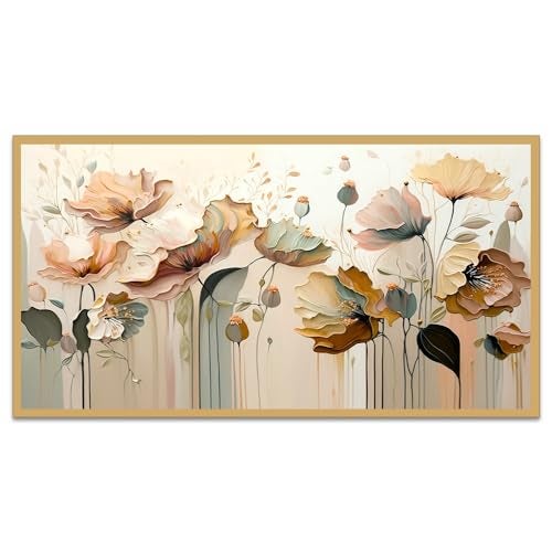 DEKORSTATION Blossom Abstract Flower Aesthetic Canvas Wall Painting | Painting for Wall Decoration | Canvas Paintings for Living Room | Flower Paintings with Frame | Size: 12x24 Inch (FF_754DS) - Image 2