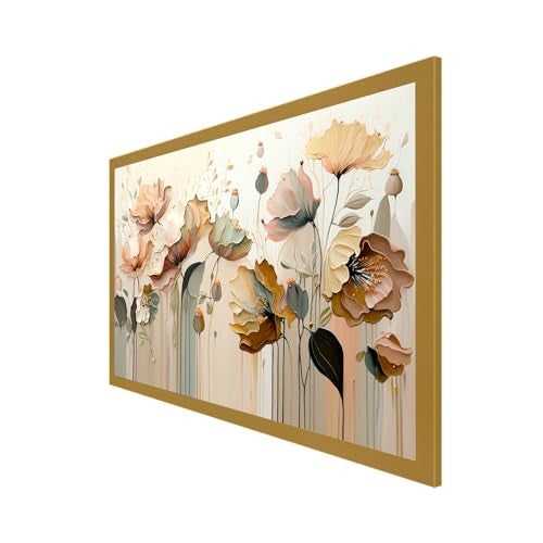 DEKORSTATION Blossom Abstract Flower Aesthetic Canvas Wall Painting | Painting for Wall Decoration | Canvas Paintings for Living Room | Flower Paintings with Frame | Size: 12x24 Inch (FF_754DS) - Image 3