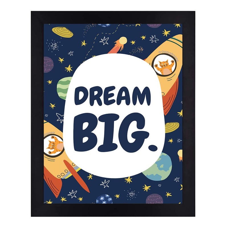 Interio Crafts Motivational Wall Frames Dream Big Inspirational Framed Poster Framed Poster for Success and Happiness Framed Poster for Kids and Adults Synthetic Wood 13 X 10 Inches