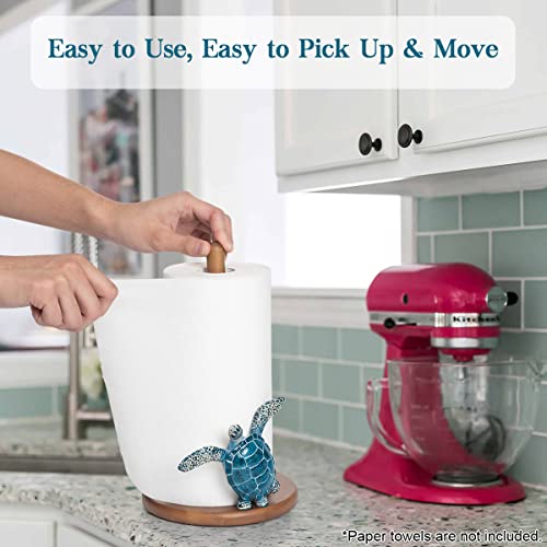 YLOVAN Turtle Paper Towel Holder - Coastal Decor Home Beach House Gift Sea Turtle Gifts for Women Bathroom Decor Unique Funny Cute Cool Paper Towel Holder Stand Kitchen Counter Beach Themed Accessories Stuff - Image 5