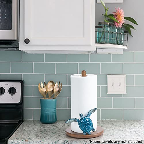 YLOVAN Turtle Paper Towel Holder - Coastal Decor Home Beach House Gift Sea Turtle Gifts for Women Bathroom Decor Unique Funny Cute Cool Paper Towel Holder Stand Kitchen Counter Beach Themed Accessories Stuff - Image 2
