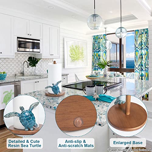 YLOVAN Turtle Paper Towel Holder - Coastal Decor Home Beach House Gift Sea Turtle Gifts for Women Bathroom Decor Unique Funny Cute Cool Paper Towel Holder Stand Kitchen Counter Beach Themed Accessories Stuff - Image 3