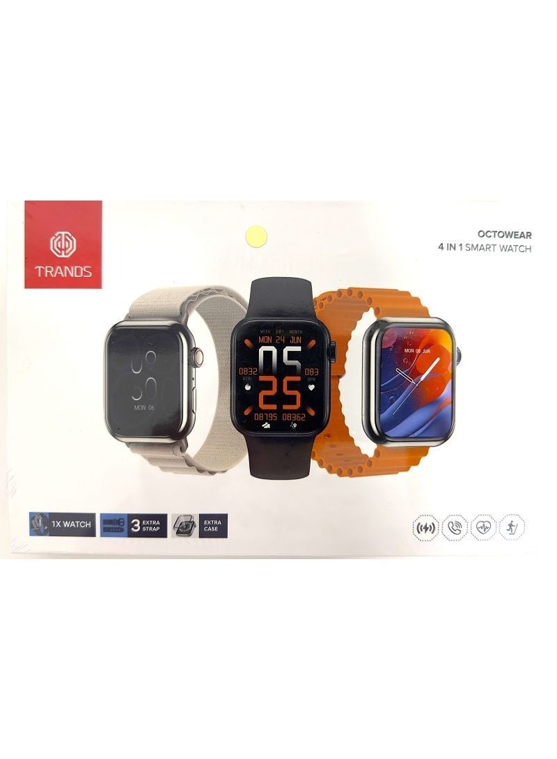 Trands 4 in 1 Smartwatch, 2.01 inches, TR-SW180 with 3 Extra Straps and 1 Extra Case Included - Image 3