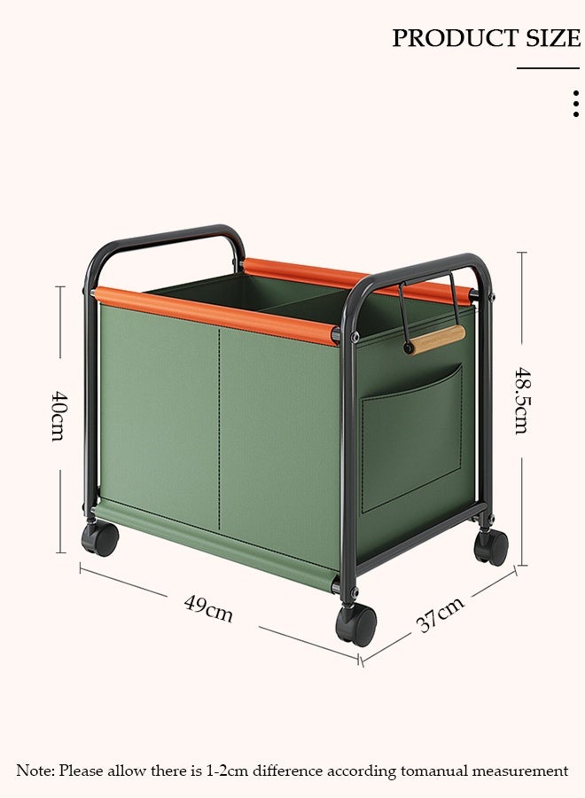 DUNISO صندوق ألعاب كبير للتخزين مع عجلات، صناديق تنظيم ألعاب الأطفال القابلة للإزالة مع جيوب جانبية، حاويات سلال مع مقابض، صندوق تخزين ألعاب مع فواصل، صندوق ألعاب متعدد الوظائف للمطبخ، الحمام، غرفة اللعب، غرفة المعيشة - Image 2