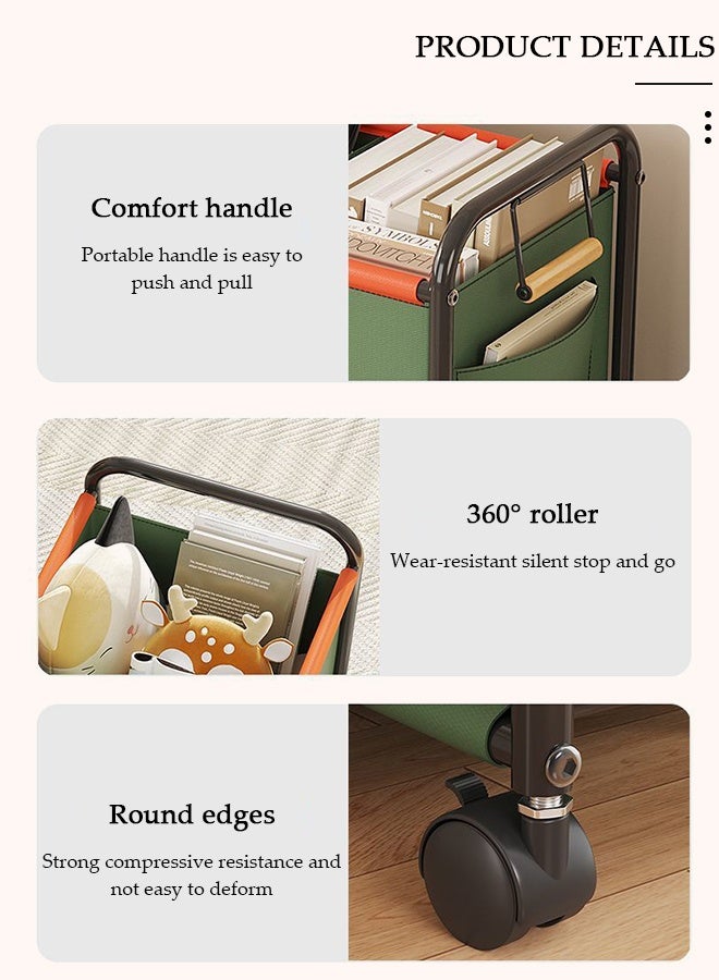 DUNISO صندوق ألعاب كبير للتخزين مع عجلات، صناديق تنظيم ألعاب الأطفال القابلة للإزالة مع جيوب جانبية، حاويات سلال مع مقابض، صندوق تخزين ألعاب مع فواصل، صندوق ألعاب متعدد الوظائف للمطبخ، الحمام، غرفة اللعب، غرفة المعيشة - Image 3