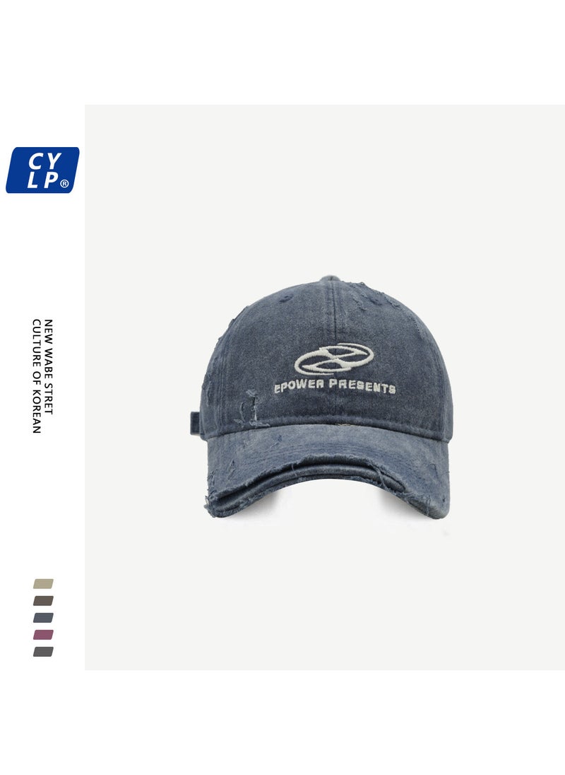 Generic Vintage Distressed Denim Baseball Cap Wine red  - Image 2