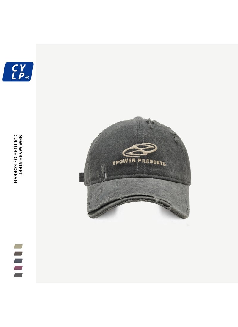 Generic Vintage Distressed Denim Baseball Cap Wine red  - Image 5