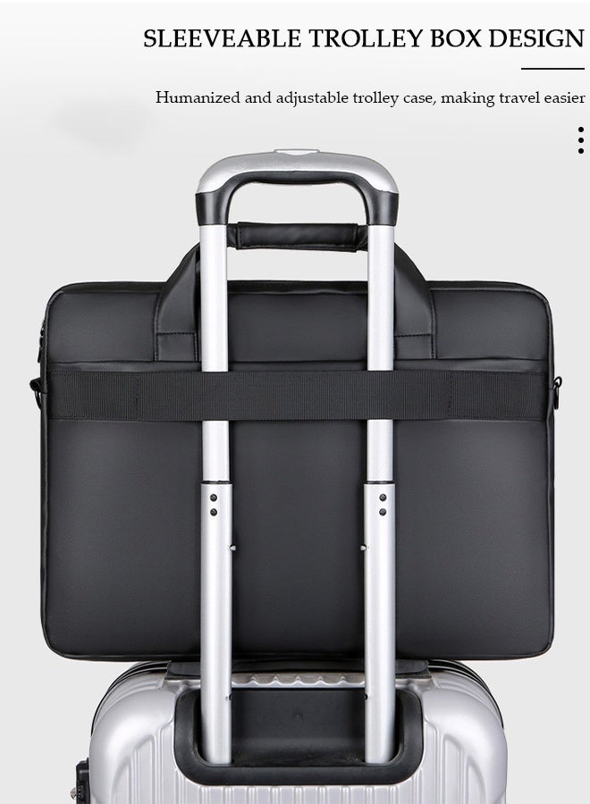 DUNISO 15.6 Inch Laptop Shoulder Bag for Men and Women,Laptop Briefcase with Shoulder Straps and Handle,  Water Proof Shoulder Messenger Bag with Adjustable and Removable Shoulder Strap, Travel Briefcase with Zipper, Portable Handbag for Office Travel Daily Use - Image 5