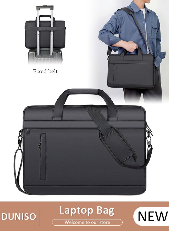 DUNISO 15.6 Inch Laptop Shoulder Bag for Men and Women,Laptop Briefcase with Shoulder Straps and Handle,  Water Proof Shoulder Messenger Bag with Adjustable and Removable Shoulder Strap, Travel Briefcase with Zipper, Portable Handbag for Office Travel Daily Use - Image 1