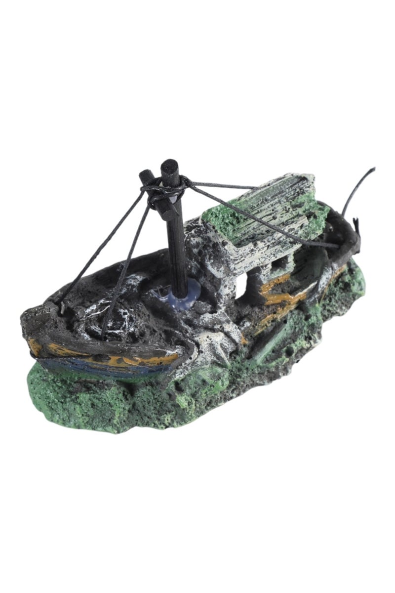 erorex Aquarium Sunken Ship Decoration Resin Fishtank Ornaments Hideout for Hermit 12.5*6*10cm Mini Retr... - Image 4