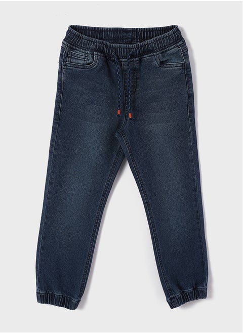 Relaxed Fit Elastic Waist Boy's Jean Jogger Pants