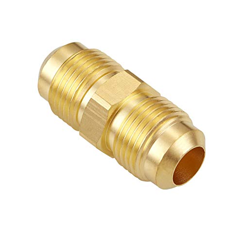 Litorange 3 PCS Brass Tube Coupler Pipe Fitting Union Connector Gas Adapter 1/2" Male Flare x 1/2 Inch Male Flare - Image 2