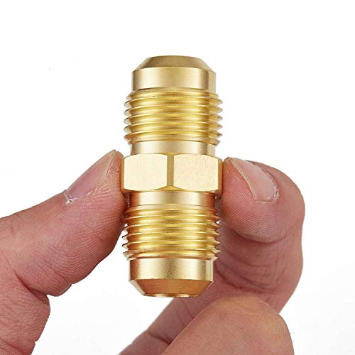 Litorange 3 PCS Brass Tube Coupler Pipe Fitting Union Connector Gas Adapter 1/2" Male Flare x 1/2 Inch Male Flare - Image 1
