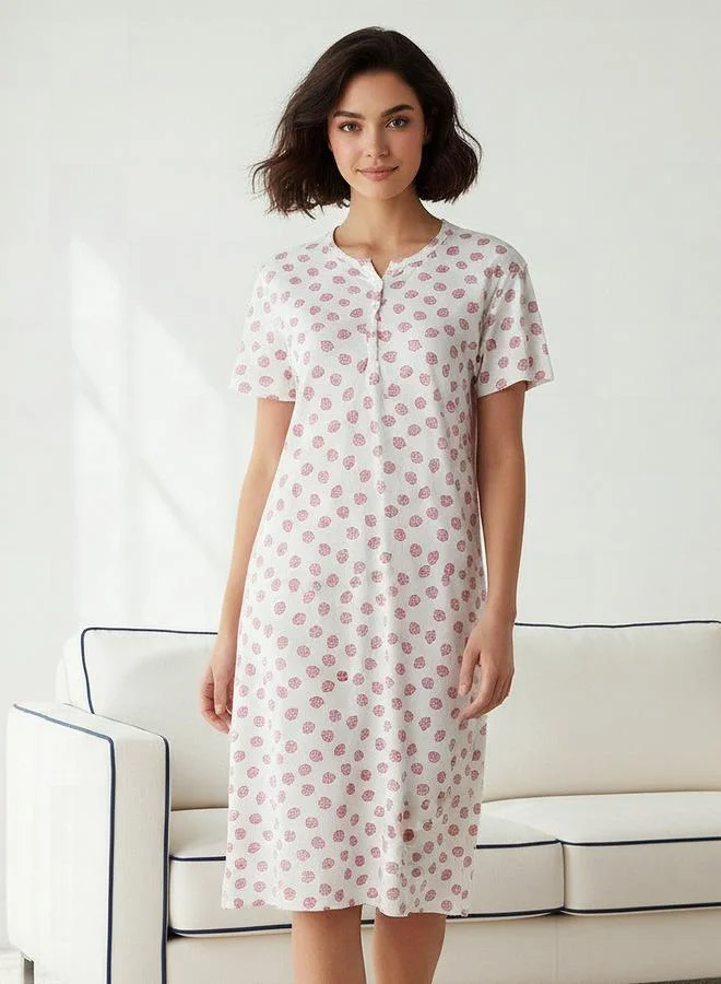 Splash FAV Printed Sleepshirt with Short Sleeves