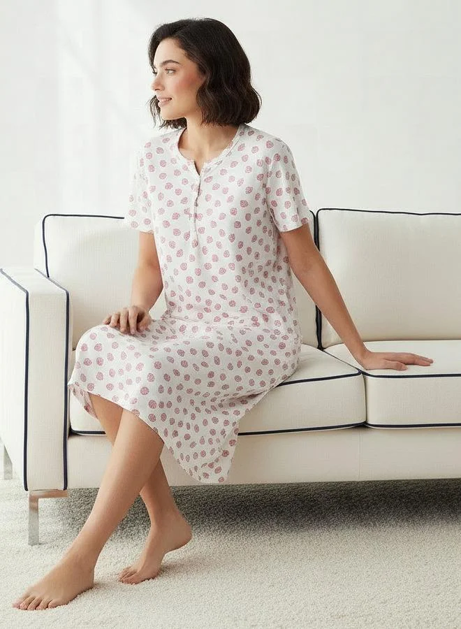 سبلاش فيڤ Printed Sleepshirt with Short Sleeves