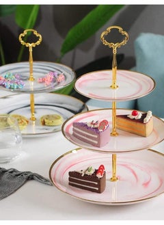 2-Tier Cupcake Stand Tower  Pink Round Marble Ceramic Serving Tray Dish Treat Stacked Pastry Fruit Serving Platter Gift Tea Party Restaurant Home Dining - pzsku/Z3B8C3B9D763C83A7C854Z/45/_/1677915916/599ce2e7-5182-4b50-b782-7b35515760e4