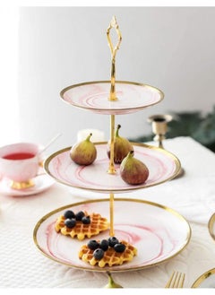 2-Tier Cupcake Stand Tower  Pink Round Marble Ceramic Serving Tray Dish Treat Stacked Pastry Fruit Serving Platter Gift Tea Party Restaurant Home Dining - pzsku/Z3B8C3B9D763C83A7C854Z/45/_/1738306691/99f6a181-0ac1-45ba-a90e-5be8eba7b78d