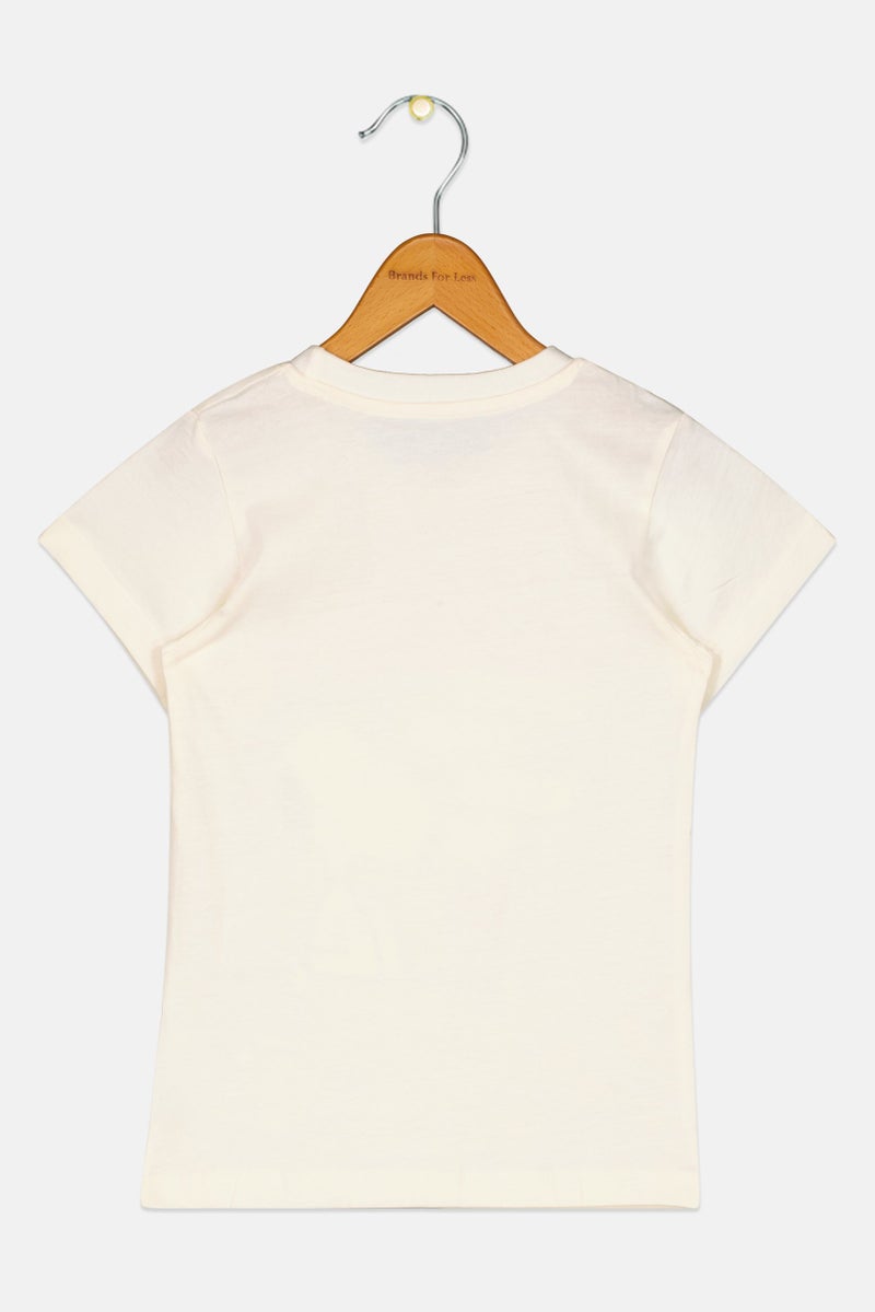 Peanuts Kids Girl Graphic Print Short Sleeve Top, Cream - Image 2