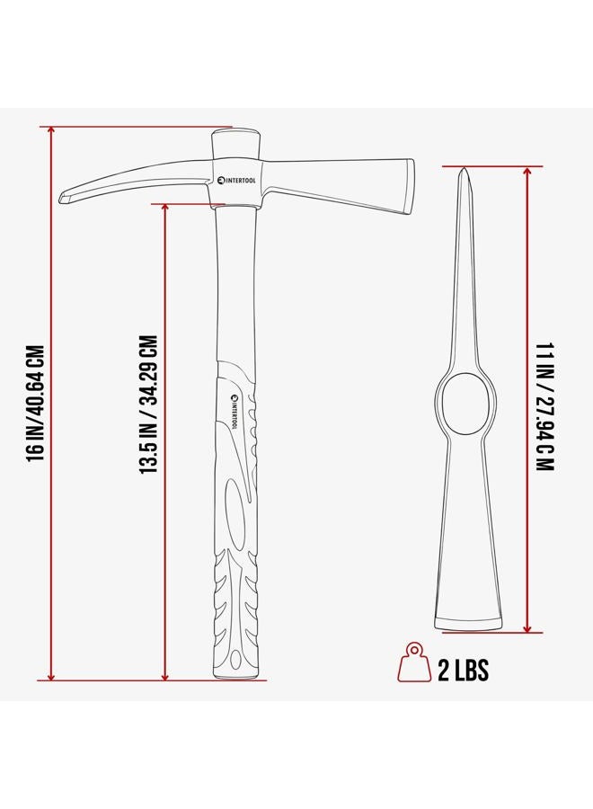 INTERTOOL Cutter Mattock, 5-Pound, Gardening Cutter & Adze, Digging, Loosen Soil, 36" Non-Slip Fiberglass Handle HT08-0307 - Image 2