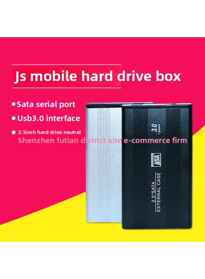 2.5-inch Mobile Hard Disk Box Sata External Solid State SSD Serial Port Notebook Usb3.0 Box-Color:Silver Gray