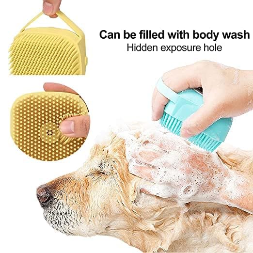 Schmick Pet Bath Brush with Automatic Liquid Dispenser - Gentle Bristles for Dogs and Cats - Image 4