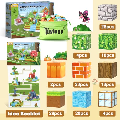 Toylogy 150 قطعة كتل مغناطيسية - بناء عالمي مغناطيسي - إصدار اليقطين - ألعاب بناء خارجية للأطفال من 3 إلى 7 سنوات - ألعاب STEM للأطفال الصغار - هدايا عيد الهالوين بعيد الميلاد - Image 5